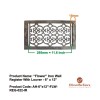 "Flower" Bronze Wall Register with Louver - 6" x 12" (7-1/2" x 13-1/2" Overall)